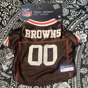 NFL Browns Pet Jersey in Brown and White
